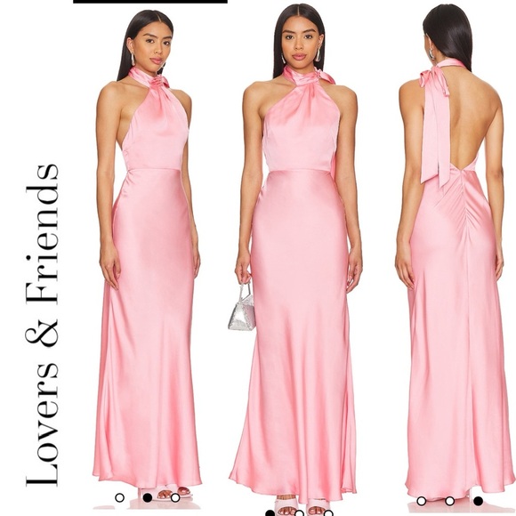Lovers & Friends Albie Halter Neck Full Length Gown - Picture 1 of 13